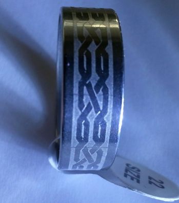 Neu Modeschmuck Ring Edelstahl Farbe Silber Weiß poliert Dicke 8mm Gr 18-24 #160