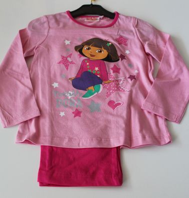 Pyjama Set Schlafanzug Mädchen Nickelodeon DORA rosa Größe 98 104 116 128 #32