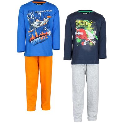 Pyjama Set Schlafanzug Jungen Planes Flugzeuge blau orange Gr 98 104 116 128 #3