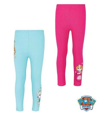 Mädchen Sporthose Caprihose Leggings Hose Paw Patrol pink türkis 92-128 #