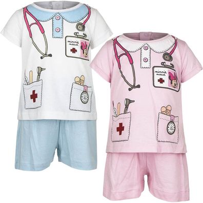 Kleinkind Pyjama Set Schlafanzug Mädchen Minnie Mouse blau pink 68 74 81 86 #30