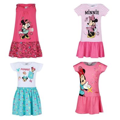 Kinder Kleidchen Tunika Mädchen Minnie Maus Mouse Kleid weiss pink 92 - 128 #46