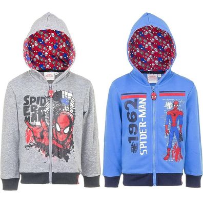 Jungen Sweatjacke Spiderman Jacke Freizeitjacke blau grau 98 104 116 128 #270