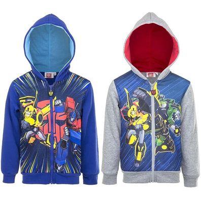 Jungen Sweatjacke Transformers Jacke Freizeitjacke blau grau Größe 98 - 128 #280