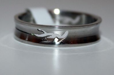 Modeschmuck Ring Farbe silber Größe 18-23 Edelstahl Unisex poliert Naturmotive
