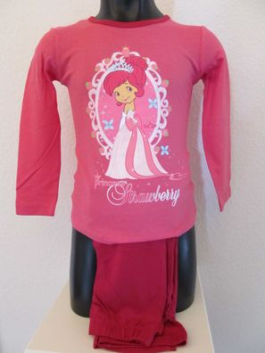 Kinder Pyjama Set Schlafanzug Mädchen Emily Erdbeer pink rot 98 104 110 116 #171