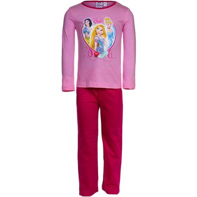 Disney Princess Kinder Pyjama Set Schlafanzug Mädchen rosa rot 98 104 110 116#16