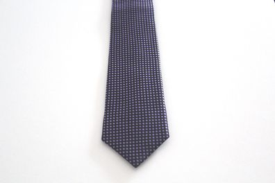 NEU Herren Luxus Krawatte Binder Schlips Seide 150cm blau grau Punkte OVP