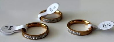 Modeschmuck Ring Edelstahl Farbe gold matt Breite 3,5mm Verlobung Gr. 17-22 #224