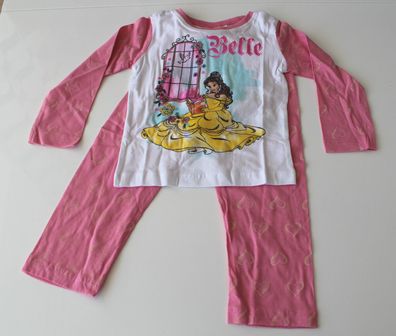 Disney Princess Pyjama Set Schlafanzug Mädchen weiß rosa Gr. 92 104 116 128 #88