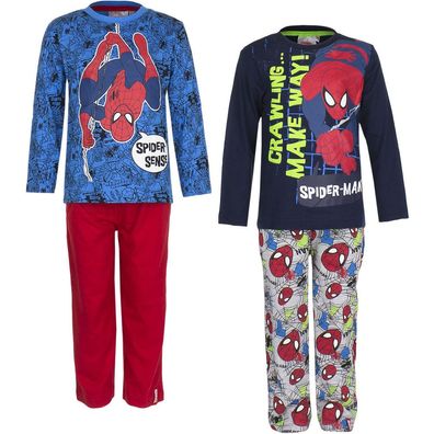 Pyjama Set Schlafanzug Jungen Marvel Spiderman Rot Grau Blau 98 104 116 128 #46