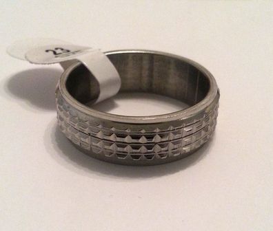 Modeschmuck Ring Edelstahl Farbe silber Dicke 7,5 mm Ehering poliert 17-22 #132