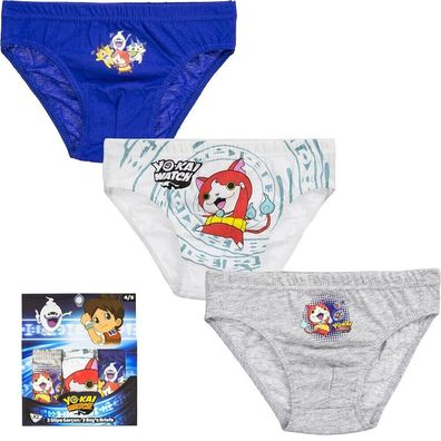 Neu Unterwäsche Yo-Kai Watch 3 Stück Unterhose Jungen Slip Schlüpfer 92-128 #306