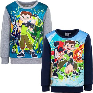 Ben 10 - Pullover Sweatshirt Jungen Langarmshirt grau blau 98 104 116 128 #97