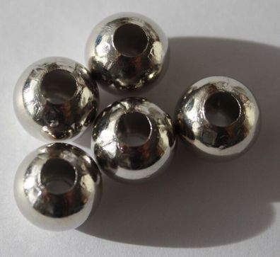 Modeschmuck 100 Stück Metallperlen Perle 10mm Kettenperlen Kugel Farbe silber