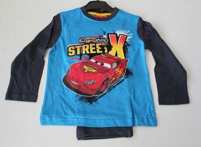 NEU Nacht Pyjama Set Schlafanzug Jungen Cars "Street X" blau 98 104 116 128 #300