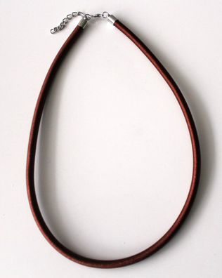 NEU Modeschmuck Unisex Braun Kette Halskette mit Stoffband Karabiner 46cm x 6mm