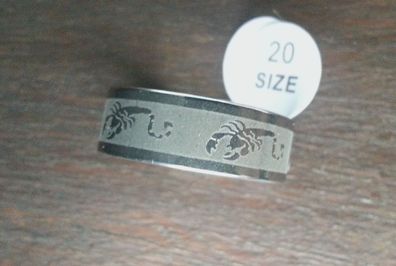 Neu Modeschmuck Ring Edelstahl Farbe Silber Weiß poliert Dicke 8mm Gr 18-24 #157
