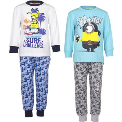 NEU Minions Pyjama Set Schlafanzug Mädchen Jungen Türkis weiß 98 104 116 128 #88