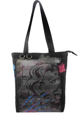 Monster High Tasche Mädchen Einkaufstasche schwarz blau Shopper Baumwolle