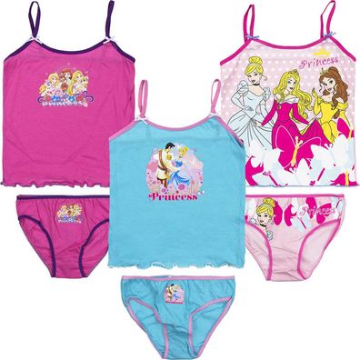 Neu Unterwäsche 2tlg. Set Mädchen Garnitur Hemd Slip Disney Princess 92-122 #149