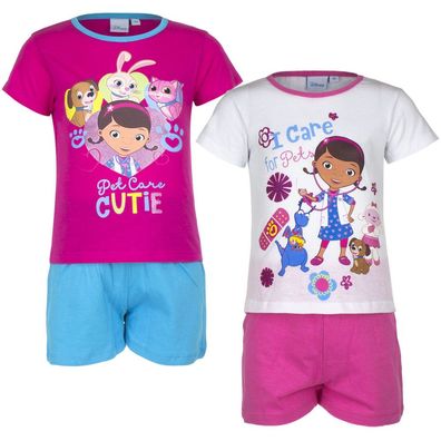 Neu Pyjama Set Kurz Schlafanzug Mädchen Disney Doc McStuffins 98 104 110 116 #58