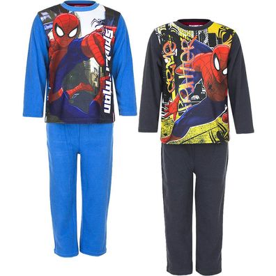 Pyjama Set Schlafanzug Jungen Marvel Spiderman Fleece Blau 98 104 116 128 #111