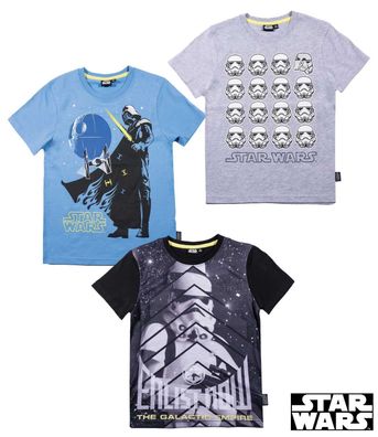 T-Shirt Jungen Star Wars kurzarm grau schwarz blau Gr. 116 128 134 140 152 #801