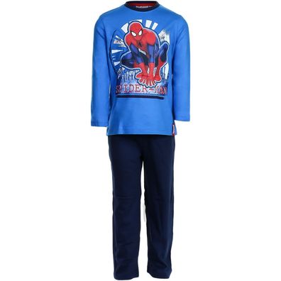 Pyjama Set Schlafanzug Jungen Comic Marvel Spiderman blau 98 104 116 128 #171