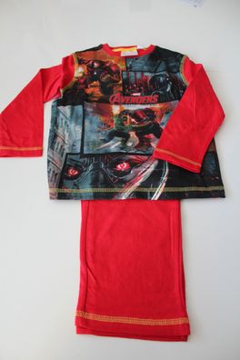 Pyjama Set Schlafanzug Jungen Marvel Avengers rot Größe 104 116 128 140 #33