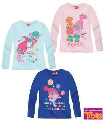 Pulli Pullover Langarmshirt Die Trolls blau türkis rosa 104 116 128 140 152 #304