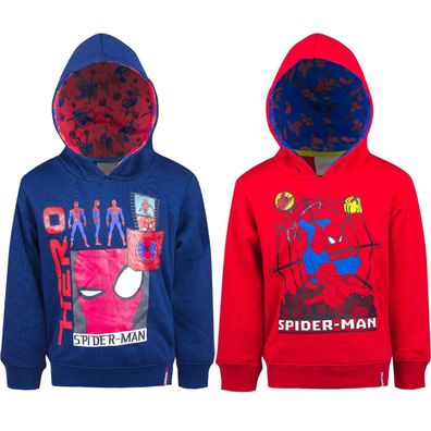 Neu Hoodie Kinder Pullover Sweatshirt Jungen Spiderman rot blau Gr.98 - 128 #48