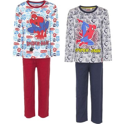 Pyjama Set Schlafanzug Jungen Marvel Spiderman Rot Grau Blau 98 104 116 128 #99