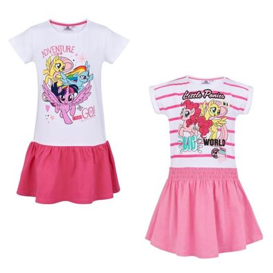 Kinder Kleidchen Tunika Mädchen My little Pony Kleid weiss pink 92 - 128 #102