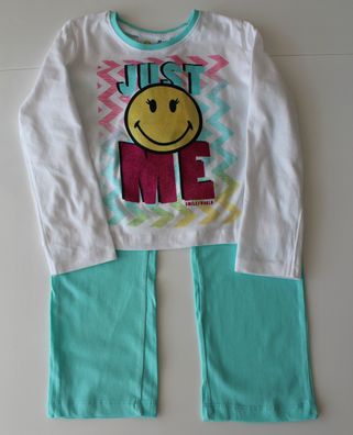 Nachtwäsche Pyjama Set Schlafanzug Nachtwäsche Mädchen Smiley Türkis 116 128 #35