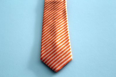 NEU Männer Herren Krawatte Binder Schlips Seide Länge 150 cm orange Streifen OVP