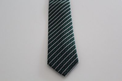 NEU Herren Krawatte Binder Schlips Seide 150 cm grün schwarz weiß gestreift OVP