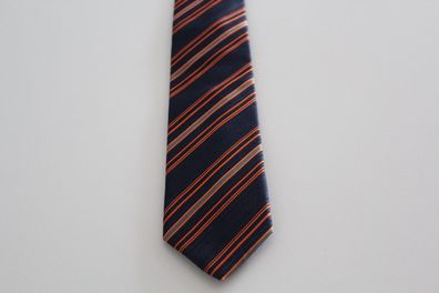 NEU Herren Krawatte Binder Schlips Seide 150 cm orange schwarz gestreift OVP