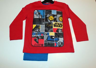 Kinder Pyjama Set Schlafanzug Jungen Star Wars rot blau Größe 98 104 116 128 #1