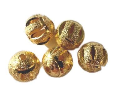 Modeschmuck 100 Metallperlen Perle 8mm Farbe gold Zwischenperle Sand hochwertig