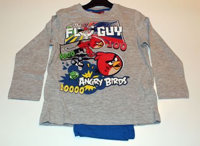 Kinder Pyjama Set Schlafanzug Jungen Angry Birds grau blau 104 116 128 140 #14