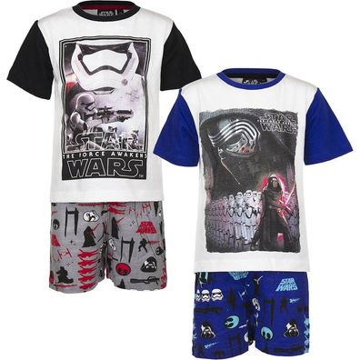 NEU Pyjama Set Kurz Schlafanzug Jungen Star Wars schwarz blau 104 116 128 140#12