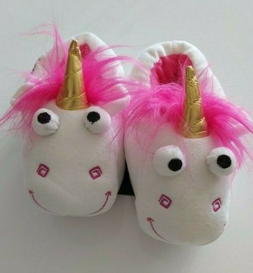 Minions kuschelige Puschen Pantoffeln Hausschuhe Mädchen Schuhe weiß pink 23-30