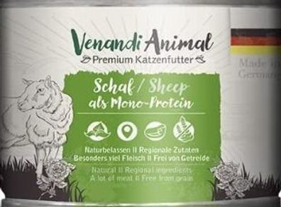 Venandi, Frisches Tier, Natürliches Katzenfutter, 200g - Germany's Best Katzenfutter