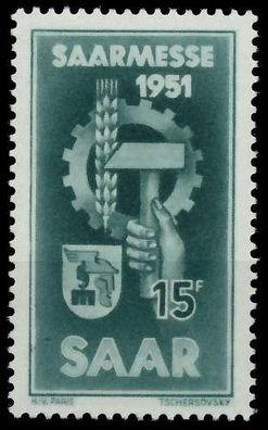 Saarland 1951 Nr 306 postfrisch X77AD76