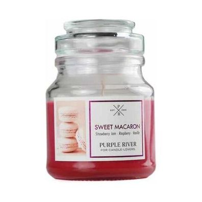 Purple River Duftkerze Sweet Macaron - 113g im Glas bis 20-40 Stunden, handgefertigt