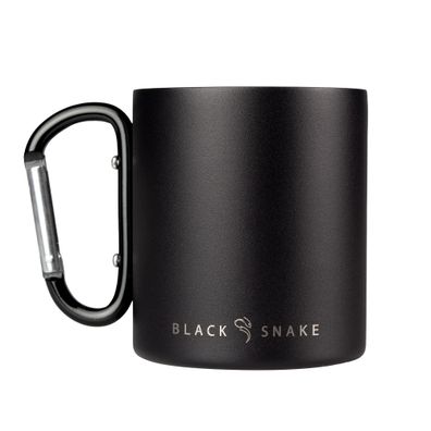 Black Snake® Camping Thermo Tasse Set aus Edelstahl Feldtasse mit Karabiner Haken