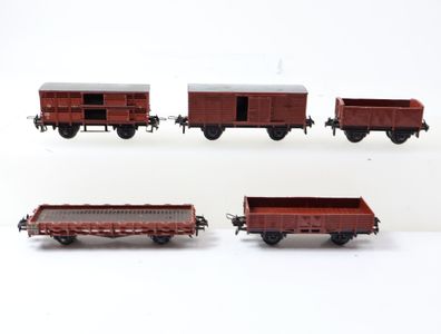 H0 5x gedeckter Güterwagen Hochbordwagen Niederbordwagen DB
