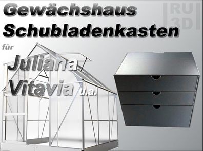 Schubladenkasten für Juliana + Vitavia Gewächshaus, Ablage Zubehör