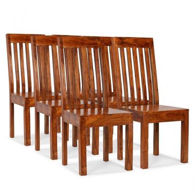 Esszimmerstühle 6 Stk. Massivholz mit Palisander-Finish (Farbe: Braun)